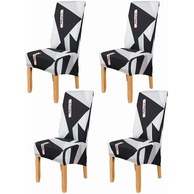 Large Size High Back Thicker Plush Dining Chair Covers Set of 6, Elastic Kitchen Chair Slipcovers Removable Nonslip for Hotel Dining Room Ceremony Banquet Wedding Party