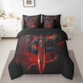 thumbnail image 2 of 7Pcs Fire Dragon Comforter Set Twin, Sword Theme Dragon Decor Bedding Sets Bed In A Bag With Flat Sheet And Fitted Sheet, Fierce Animal Bed Set With 2 Pillowcases & 2 Throw Pillow Covers, 2 of 5