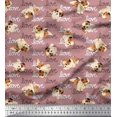 thumbnail image 1 of Soimoi Modal Satin Fabric Love Text & Puppies Dog Print Fabric by Yard 42 Inch Wide, 1 of 3