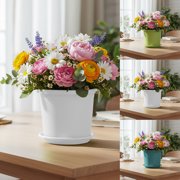 Sentmoon Planters Planters for Outdoor Plants Simply Style Plastic Flower Pot Multi-season Flower Pot for Outdoor Gardens & Patios