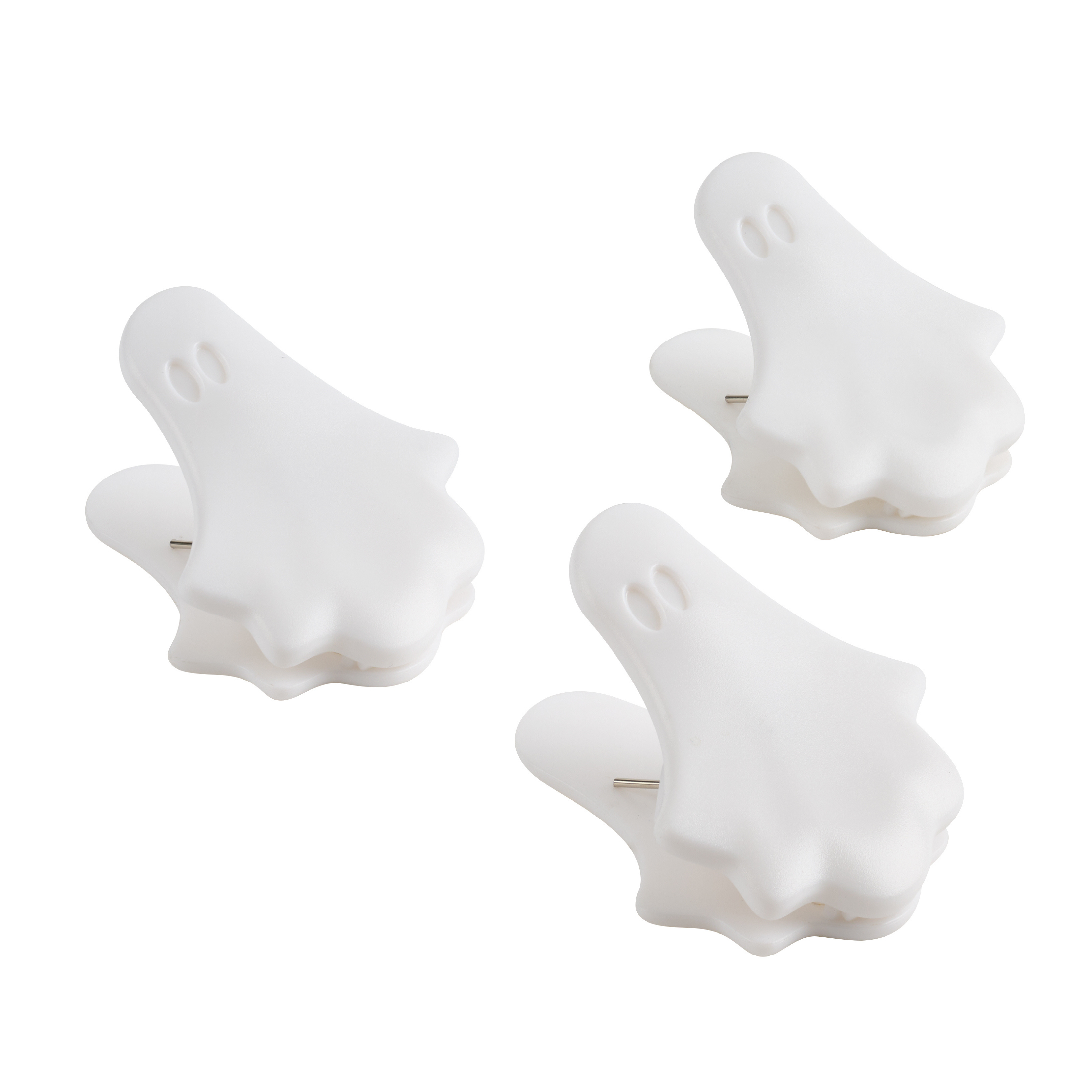 Ensemble de 3 Pinces à sac Tout-Pour-Célébrer, en forme de Fantômes, Blanc