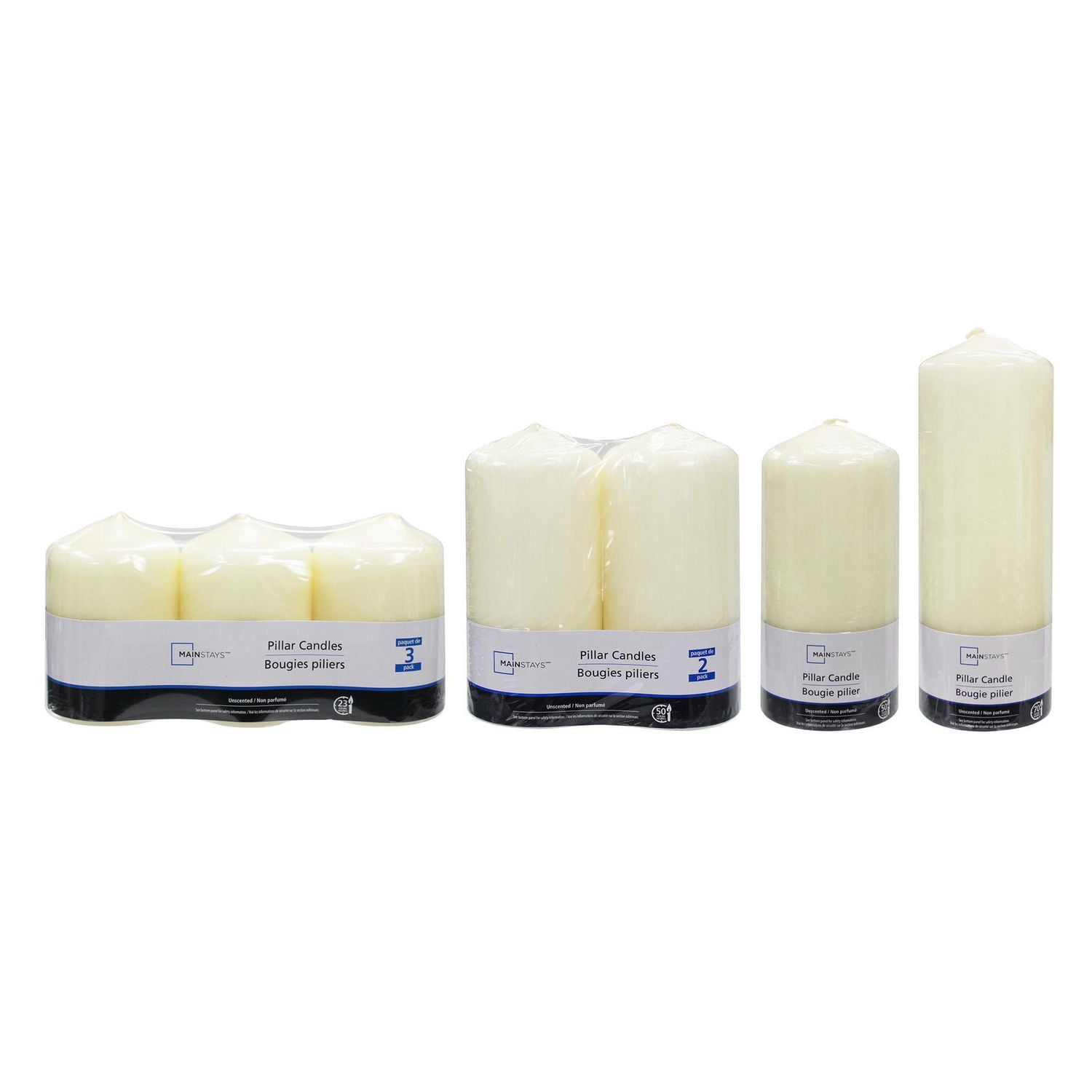 Mainstays 6" bougie pilier ivoire, non parfumé