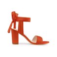 thumbnail image 3 of BLISSFUL STEP Women's Sandals Ankle Tie Back Open Toe Block Heels Orange 12, 3 of 7