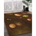 thumbnail image 3 of Ahgly Company Tapis Rond Lavable en Machine Intérieur Transitionnel Brun Selle, 3 Pieds Rond, 3 of 7