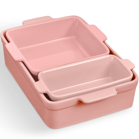 Best Choice Products 3-Piece Ceramic Bakeware Set, Space-Saving Nesting Design