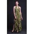 thumbnail image 4 of Bimba Robe Longue de Soirée à Col Rond Imprimée avec Fentes Latérales pour Femmes - Très Petit, 4 of 6