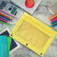 thumbnail image 4 of Three-Hole Zipper Pencil Case for 3-Ring Binder | Transparent Window | Two Compartments | Detachable Folder | Large Capacity Pouch | 25x18cm | Durable Cloth | Metal Zipper | Office Organizer, 4 of 6