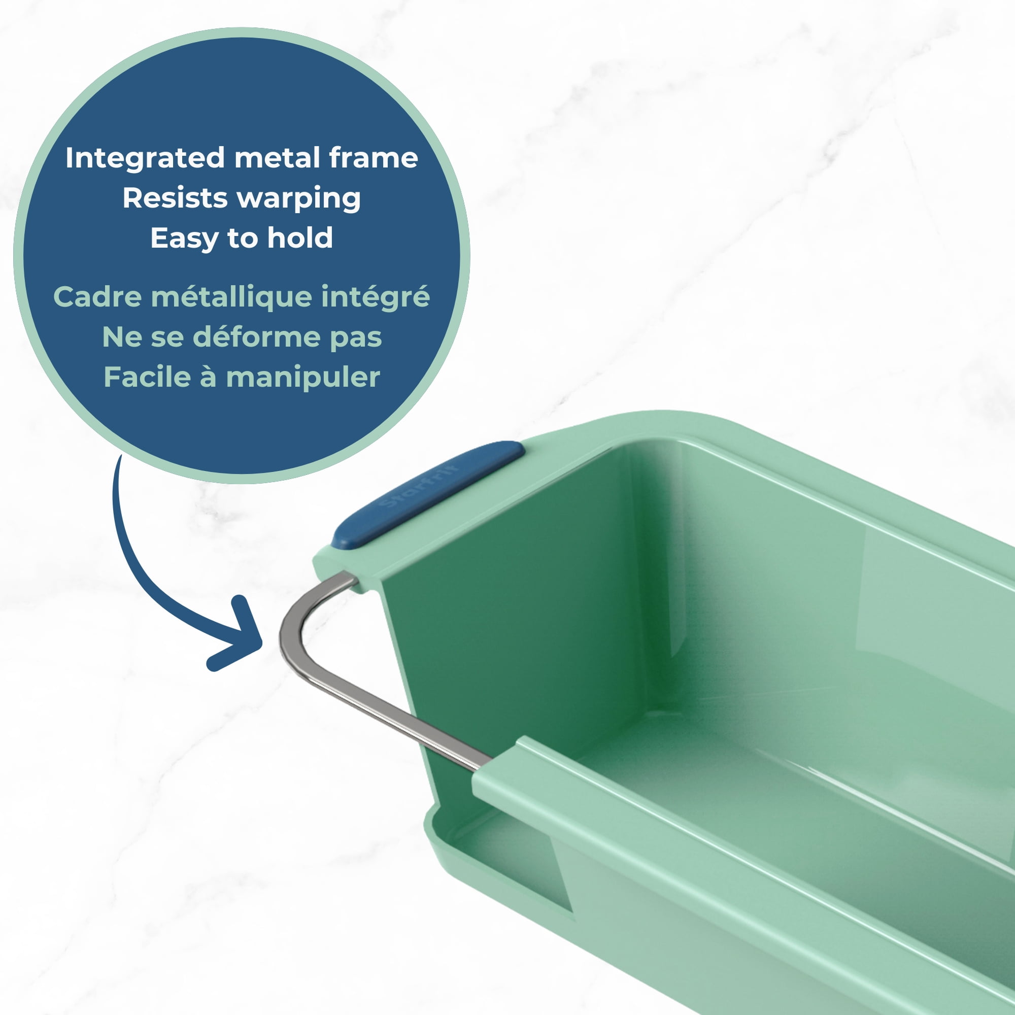 Starfrit Moule en silicone - Moule à pain - Structure de métal intégrée - 24cm x 10cm (9,5" x 4") - Vert