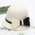 thumbnail image 2 of Chapeau Melon Petit pour Femme, Automne et Hiver, Nœud, Bout Rond, Décontracté, Style Bassin de Pêcheur, 2 of 3