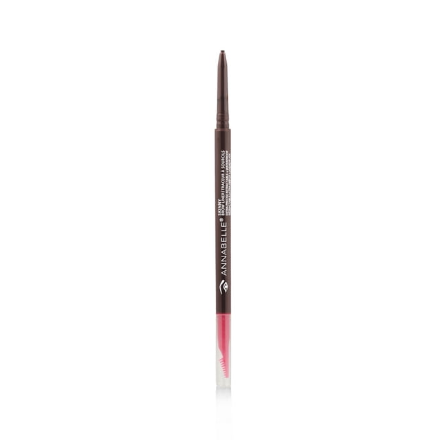 Annabelle Crayon Mince pour Sourcils Rétractable en micropencil avec Baril Brun Mat et Capuchon Rose Transparent avec Peigne pour Façonner les Sourcils, Conçu pour une Définition des Sourcils Naturelle, Imperméable et Longue Durée et une Sculpture Précise.