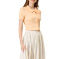 thumbnail image 4 of INSPIRE CHIC Chemise Douce pour Femme Vintage à Col Poupée Mignon Boutonnée TP Orange Pâle, 4 of 7