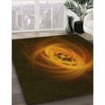 thumbnail image 3 of Ahgly Company Tapis Rond Lavable en Machine Intérieur Transitionnel Noir Brun, 3 Pieds Rond, 3 of 7