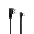 thumbnail image 1 of 1M Right Angle USB Micro Cable Braided USB 2.4 A to 90 Degree Data Cable Charger Cord for Universal Android Phone (Black), 1 of 6