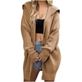 thumbnail image 1 of KIHOUT Womens Long Cardigans Long Sleeve Oversized Cable Knitted Open Front Chunky Hooded Outerwear Sweater Coat, 1 of 5
