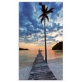 thumbnail image 2 of Wooden Pier and Palm Tree - Seashore Photo Canvas Art Print, 2 of 3