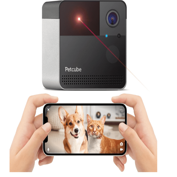 New No Box - Petcube Play 2 Wi-Fi Pet Camera with Laser Toy for Cats & Dogs, 1080P HD Video, 160° Full-Room View, 2-Way Audio, Sound/Motion Alerts, Night Vision, Pet Monitoring App
