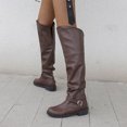 thumbnail image 2 of Dakaela Women's Slouchy Knee High Boots Comfortable Round Toe Riding Combat Boots for Fall and Winter Wear, 2 of 7