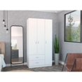 thumbnail image 2 of TUHOME Austral 3 Door Armoire Engineered Wood Armoires in  White, 2 of 7