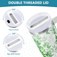 thumbnail image 4 of Gobelet de 30 oz avec Poignée, Couvercle et Paille, Gobelet d'Eau Isolé, Tasse d'Eau en Acier Inoxydable, Tasse/bouteille Réutilisable, Compatible avec Porte-Gobelet, Feuilles Vertes Aquarelle, 4 of 6