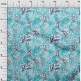 thumbnail image 3 of oneOone Velvet Turquoise & Purple Fabric Leaves & Lemon Sewing Craft Projects Fabric Prints By Yard 58 Inch Wide, 3 of 5