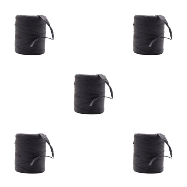 Decodeary Sturdy And Durable Raffia Rope Yarn For DIY Crafts Beautiful Colors Fiber Natural Paper Ribbon black 5Set