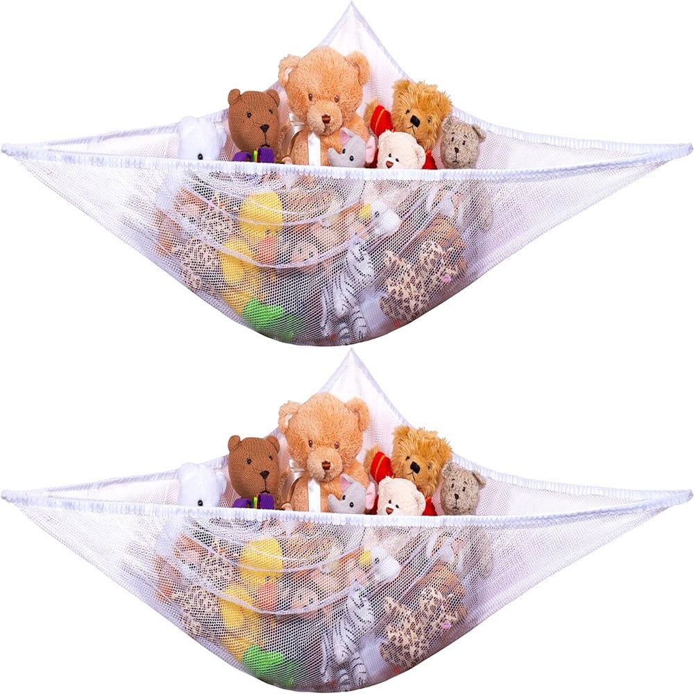 Debgfs 2 Pcs Stuffed Animal Net Or Hammock Mesh Hanging Stuffed Animal Storage Net Corner Hanging Pet Storage For Organizing Your Teddy And Stuffy Col