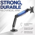 thumbnail image 3 of Dual Monitor up to es and lbs per Screen Pneumatic Arm Desk Mount Articulating Counterbalance VESA Stand Classic STANDVO, 3 of 9