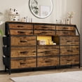 thumbnail image 1 of Dresser for Bedroom, 55" Wide Modern Dresser TV Stand with 14 Fabric Drawers, Large Clothing Storage Cabinet, Drawers Organizer for Hallway, Living Room, Office, 1 of 8