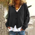 thumbnail image 2 of Cardigan pour Femmes Chandail Mode Femmes Uni Col en V Boutons Décontracté Extensible Tricoté Chandail Cardigan Manteau, 2 of 9