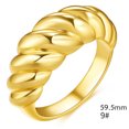 thumbnail image 3 of EGNMCR Rings New Threaded Ring Men Women Couple Rings Retro Gold Plating Ring Fashion ring, 3 of 4