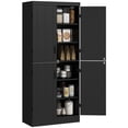 thumbnail image 1 of HOMCOM Armoire de Rangement pour Garde-Manger de Cuisine, Garde-Manger à 6 Niveaux avec 4 Portes, Noir, 1 of 10