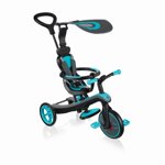 Globber 4-in-1 Explorateur de trike (Teal) – 1 Unité, Transforme du Tricycle assisté avec poignée de poussée au vélo d'équilibre pour tout-petit