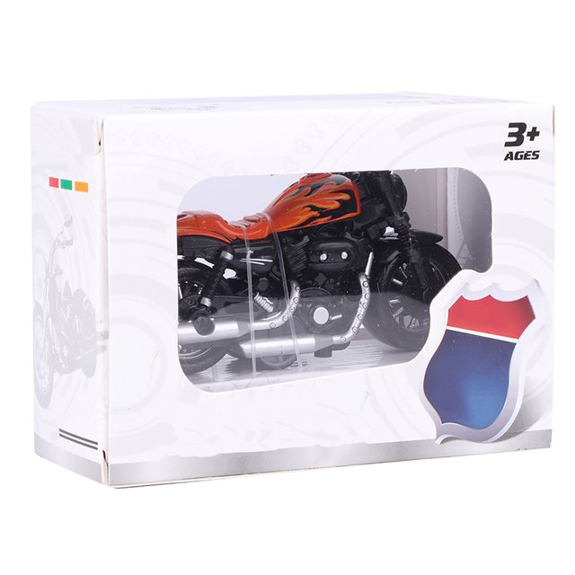 Moto Jouet à Rétrofriction, Modèle de Moto pour Enfants de Collection Cool à Fonctionnement Simple pour Cadeau Parfait Rouge,Bleu,Orange