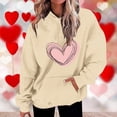 thumbnail image 2 of Plebaso Sweat à Capuche Imprimé Cœur pour Femmes, Manches Longues, Pull Ample avec Poches, 2 of 5