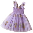 thumbnail image 3 of MEZZALL Robe de Vacances pour Tout-Petites Filles à Manches Volantées en Maille Brodée, Robe de Danse pour Fête, Robe d'Été de Plage, Jolie Tenue Quotidienne 1-2 Ans, 3 of 9