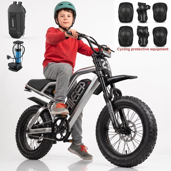 HiKeep Vélo Électrique pour Adolescents, Moto hors Route 750W 1500W Crête, Batterie 48V 15Ah Vélo Électrique, Vélo de Montagne Électrique 25MPH, Pneu Grand 16x3.0, UL2849