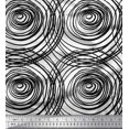 thumbnail image 1 of Soimoi White Poly Georgette Fabric Spiral & Geometric Print Sewing Fabric Yard 52 Inch Wide, 1 of 3