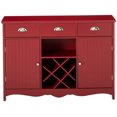 thumbnail image 4 of Kings Brand Furniture Buffet Serveur Console avec Rangement pour Vin, Fini Rouge, 4 of 9