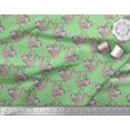 thumbnail image 3 of Soimoi Viscose Chiffon Fabric Feather,Branch & Sloth Cartoon Printed Fabric 1 Yard 42 Inch Wide, 3 of 3