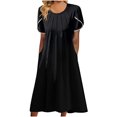 thumbnail image 2 of Lenago Summer Plus Size Midi Dresses for Women Mode Women Décontractée Aguichant Col en V Imprimé Summer Manches Courtes Poches Robe Fête Plage Dresses en Liquidation, 2 of 6