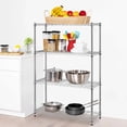 thumbnail image 4 of Étagères de Rangement Unité d'Étagères Grillagées à 4 Niveaux Étagère Métallique Robuste avec Roulettes Étagère à Niveaux Ajustable Étagère Utilitaire pour Cuisine, Garage, Garde-Manger, Bureau, Chambre, 1000 Lb, Chrome, 4 of 9