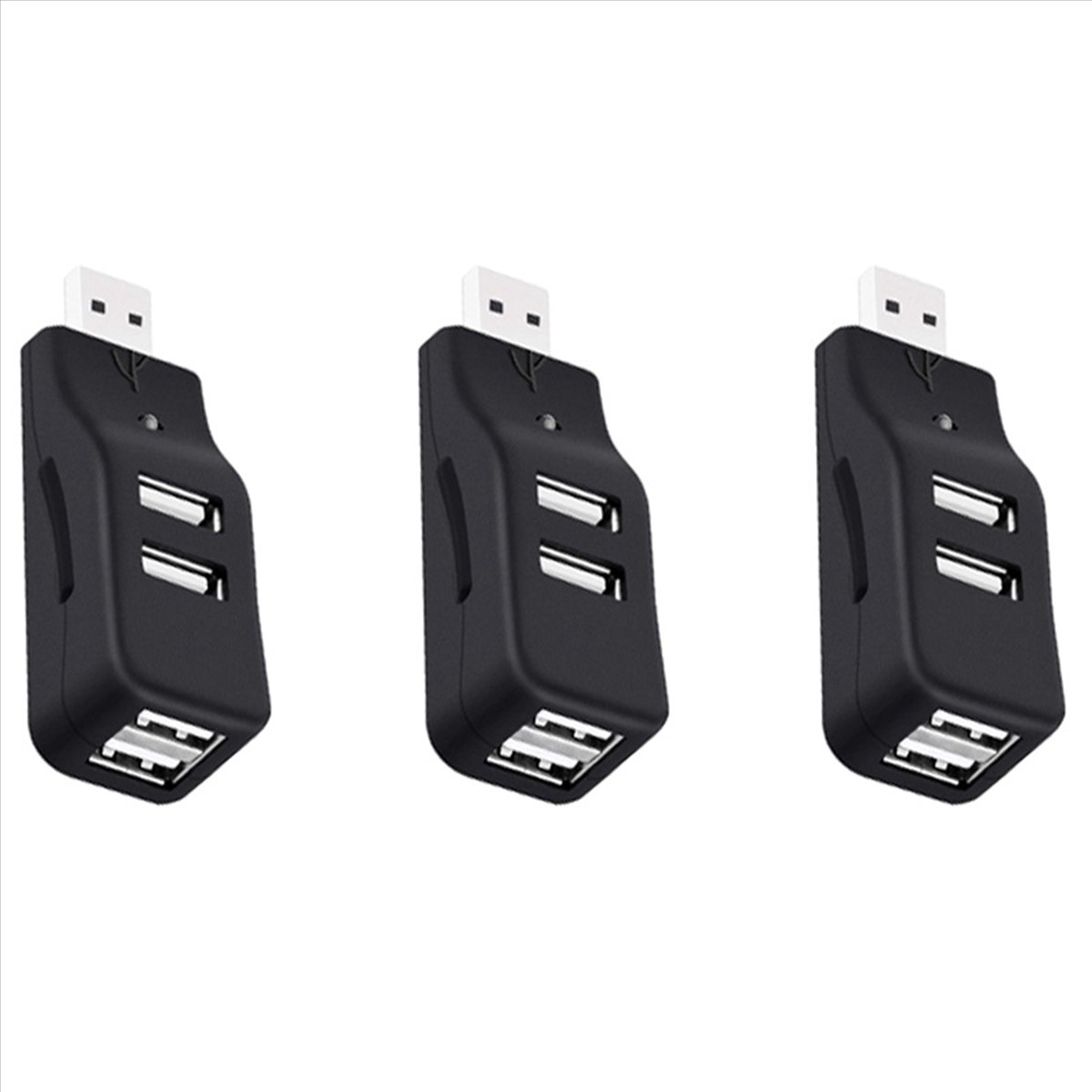 3X 4 Port USB Hub, Mini USB 2.0 Data Hub Splitter Small Portable, for PC, Laptop, Notebook PC, XPS,,3 x 4 Port USB Hub,black