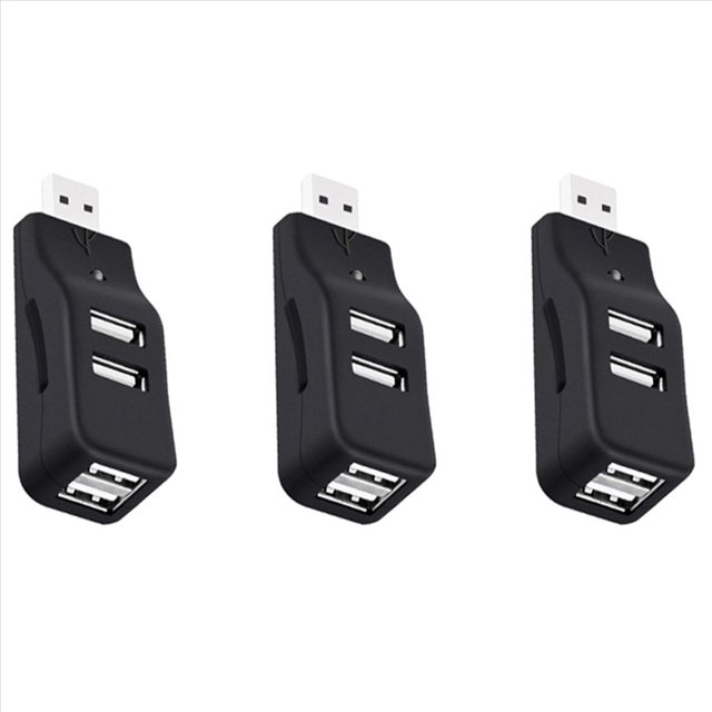 3X 4 Port USB Hub, Mini USB 2.0 Data Hub Splitter Small Portable, for PC, Laptop, Notebook PC, XPS,,3 x 4 Port USB Hub,black