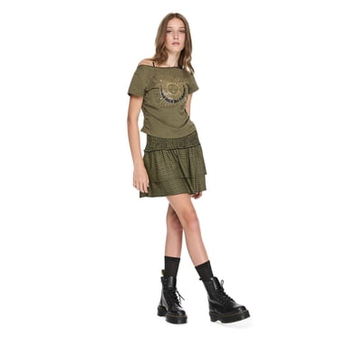 Jupe-short à volants étagés et taille à smocks My Sister’s Closet pour filles