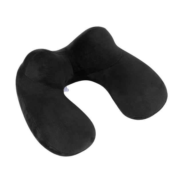 U-Shaped Inflatable Travel Pillow | Hump Design Neck Support Cushion for Airplane Flights, Compact Portable Comfort for Long Trips, PVC Flocked Soft Texture, Elastic and Comfortable