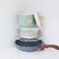 thumbnail image 4 of Corner Cabinet Organizer Corner Stackable Organizer Shelf Corner Dish Shelf  Black, 4 of 7
