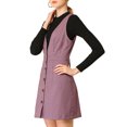 thumbnail image 4 of INSPIRE CHIC Women's Overall Suspender Check Houndstooth Pinafore Dress, 4 of 6