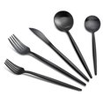 thumbnail image 1 of Matte Black Silverware Set, 20-Piece Satin Finish Flatware Set Service for 4, Knives/Forks/Spoons Included, Premium Stainless Steel Kitchen Cutlery Set For Home and Restaurant, Dishwasher Safe, 1 of 1