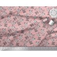 thumbnail image 2 of Soimoi Pink Modal Satin Fabric Coffee & CHill Text Fabric Prints By Yard 42 Inch Wide, 2 of 5