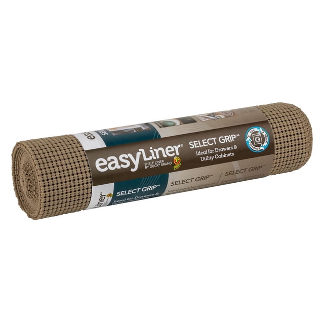 Select Grip EasyLiner Brand Doublure d'Étagère en Brownstone, Roulée avec une surface Texturée Non Adhésive à Prise, Idéale pour l'Organisation des Tiroirs de Cuisine et la protection des Armoires Utilitaires, Facile à Couper, à Repositionner et Lavable à la machine pour une Utilisation Pratique à la Maison.